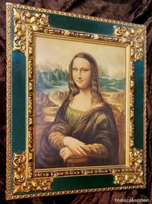 Arte: GRABADO: LITOGRAFÍA a COLOR / * LA GIOCONDA *. AUTOR: LEONARDO DA VINCI. ENMARCADO. PRECIOSA PIEZA